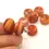 Thumbnail: Red etched rondelle beads 12mm