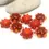 Thumbnail: Red-Carrot rondelle beads 12mm with raised dots