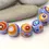 Thumbnail: Artisan donut beads for jewelr with polka