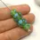 Thumbnail: Green etched pair beads with polka dot 12mm
