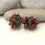 Thumbnail: Teal Green pair beads with raised dots