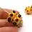 Thumbnail: Black-Yellow rondelle beads 12mm with raised dots