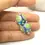 Thumbnail: Green-Blue pair glass beads with raised dots 14mm