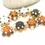 Thumbnail: Black-Yellow rondelle beads 12mm with raised dots