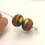 Thumbnail: Teal Green etched pair glass bead 14mm