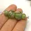 Thumbnail: Green etched pair beads with polka dot