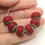 Thumbnail: Dark Red etched rondelle beads