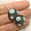 Thumbnail: Grey etched pair glass beads with raised dots 14mm