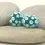 Thumbnail: Teal Green etched pair beads with raised dots