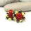 Thumbnail: Red pair cone beads with raised dots