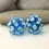 Thumbnail: Turquoise pair glass beads with raised dots 14mm