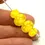 Thumbnail: Yellow etched pair glass beads with polka dot 12mm