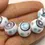 Thumbnail: Artisan donut beads for jewelr with polka
