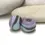 Thumbnail: Black-Lavender etched pair glass bead 14mm