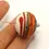 Thumbnail: Ivory etched glass bead 20mm, 1pc