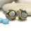 Thumbnail: Brown etched pair lampwork bead 14mm