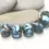 Thumbnail: Etched glass beads 14mm, Artisan matte donut beads for jewelry