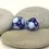 Thumbnail: Blue etched pair beads with polka dot 14mm