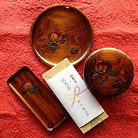 烏城彫　讃岐彫　讃岐漆器　菓子器　菓子皿　茶托　お盆　丸盆　飾盆　A 烏城彫 讃岐彫 讃岐漆器 菓子器 菓子皿 茶托 お盆 丸盆 飾盆 D