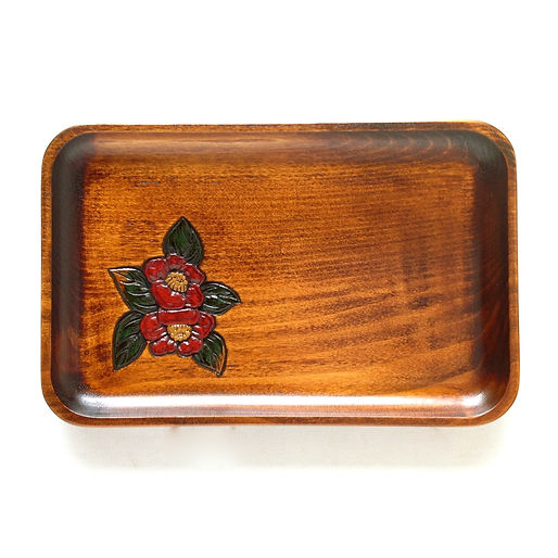 烏城彫 盆 花柄 プレゼント ｜ ギフト/記念品 ｜ 岡山特産 烏城