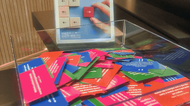 Cartões com mensagens diárias incentivaram reflexões sobre atitudes que fortalecem a Qualidade