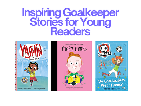 Cover of an article listing books for children about goal keepers, published on Her Boots, Her Books, a site about women's football books