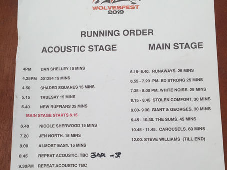 Wolvesfest done. Digsy played then went home for his Dinner...