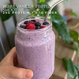 A high-protein, no-fuss smoothie that actually keeps you full. Packed with berries, healthy fats, and quality protein, it’s quick, balanced, and perfect when you need something easy that still hits your macros.