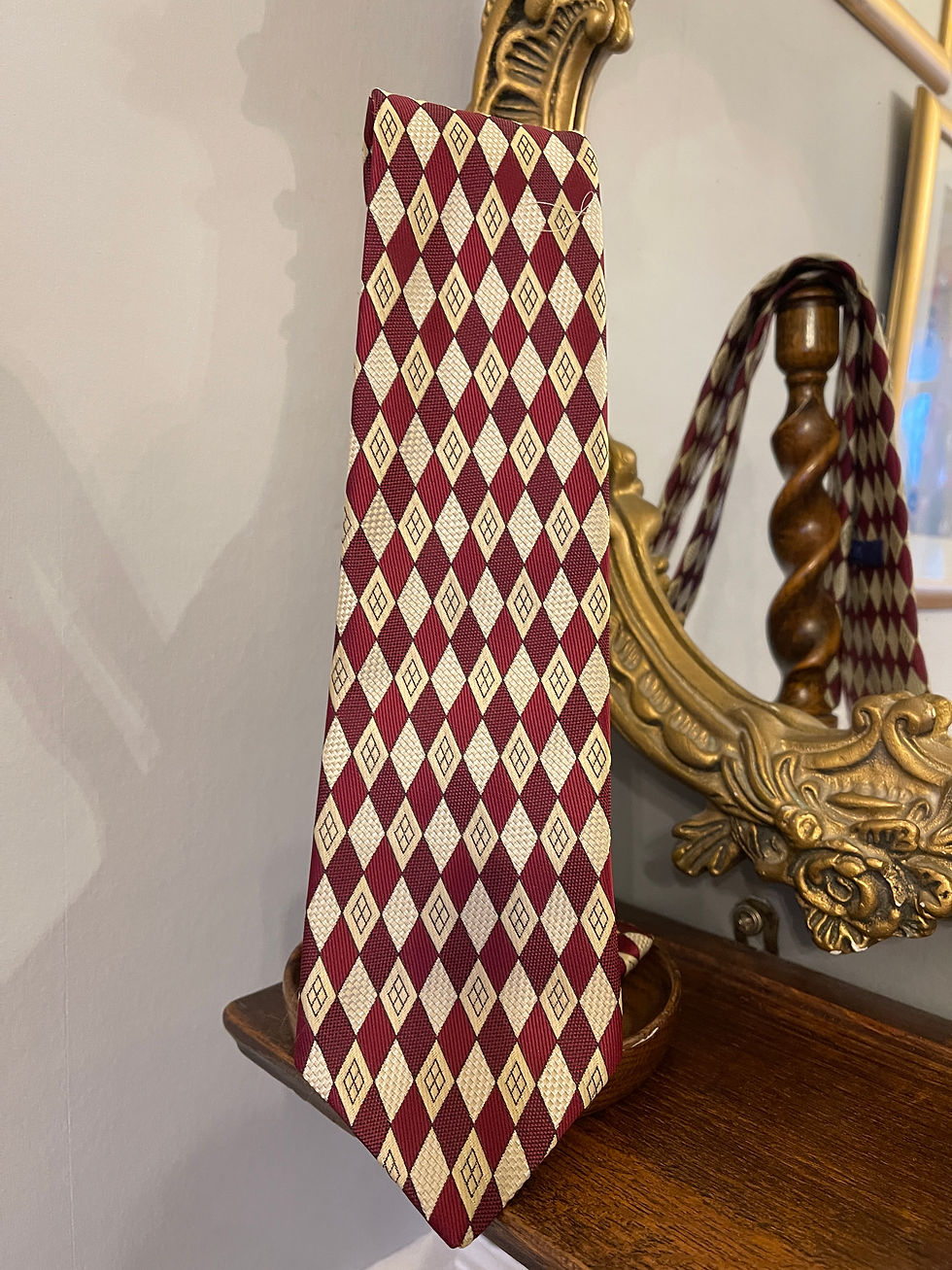 Thumbnail: 1920s Gatsby Necktie Collection Burgundy and Creams