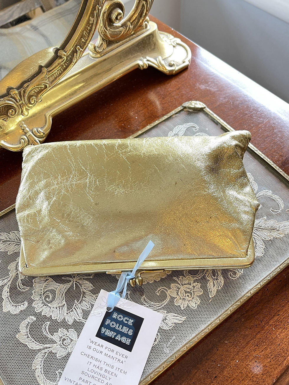 Faux Gold Leather Evening Purse by Jane Shilton