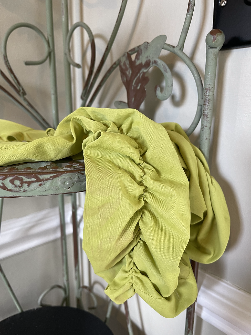 Lime Green Ruched 3/4 Gloves By Pinkham