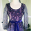 Thumbnail: 1970s Purple Chiffon Print  Dress Front View