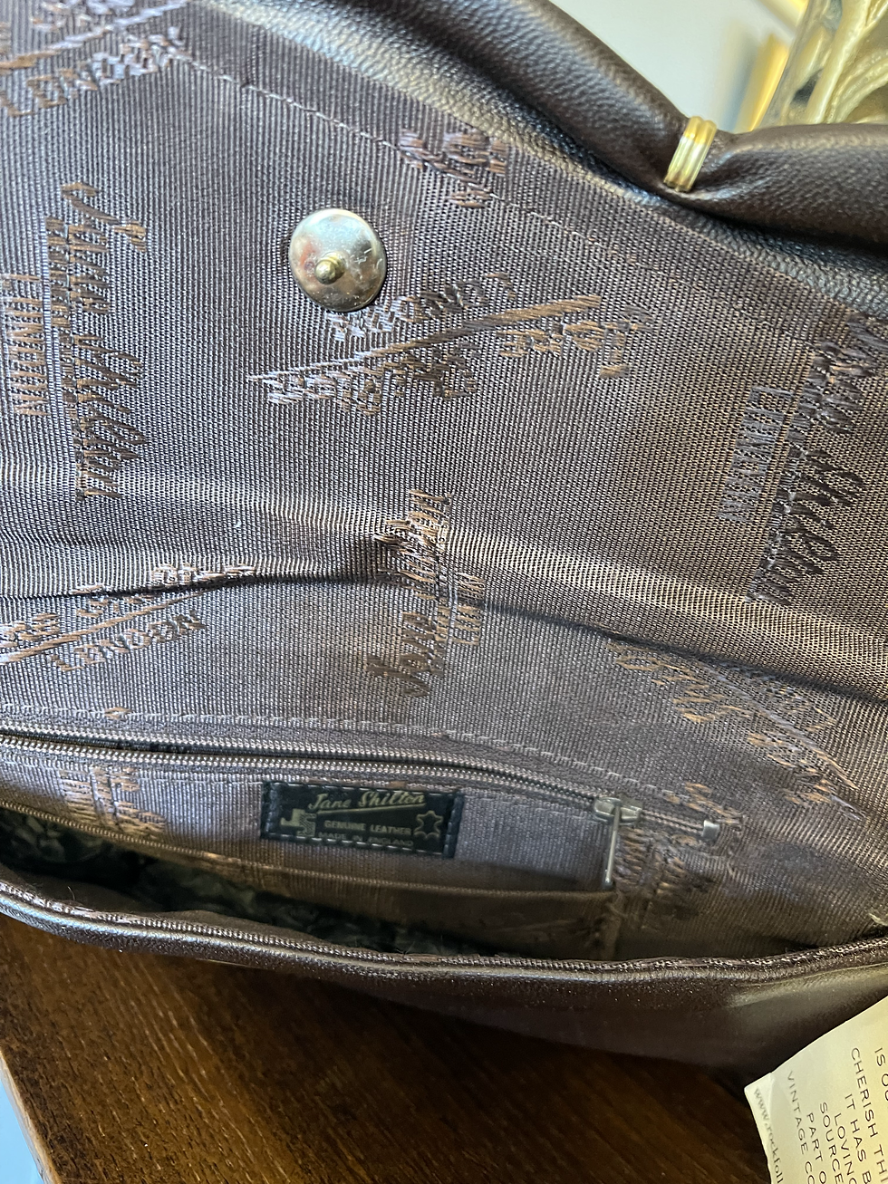 Thumbnail: 1980s Brown Leather Clutch Bag By Jane Shilton