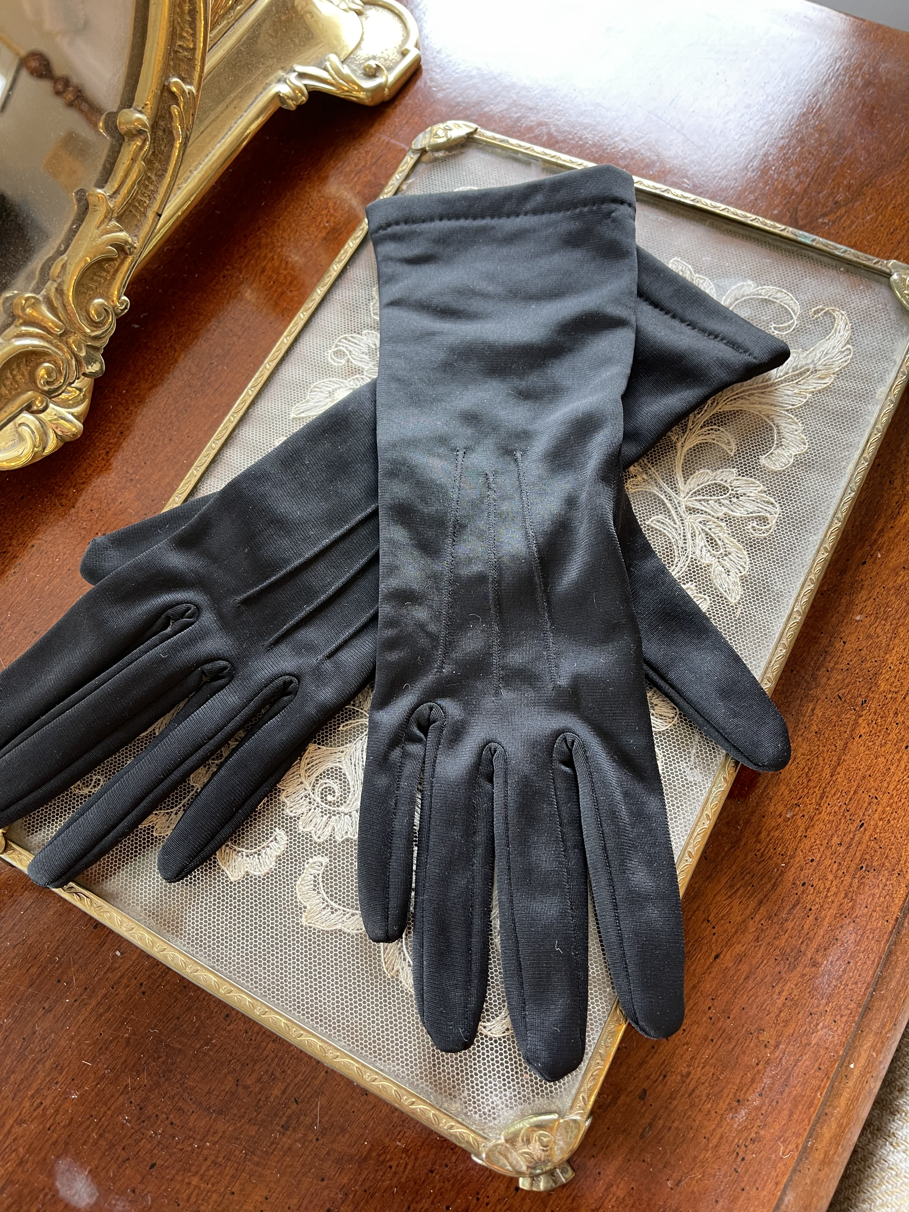 Black 3/4 Nylon Gloves with Warm lining