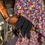 Thumbnail: 1940s Black Knitted Lace Gloves and Embroidered Bag