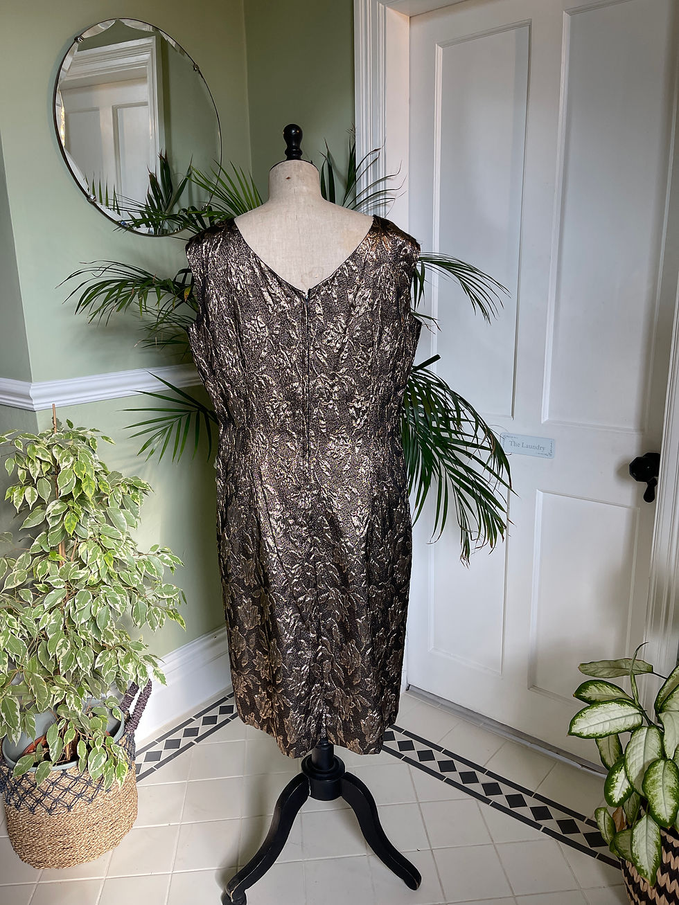 Thumbnail: 1960s Rose Gold Brocade Dress