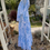 Thumbnail: 1970s Blue and White Maxi Dress with Angel Sleeve Side View