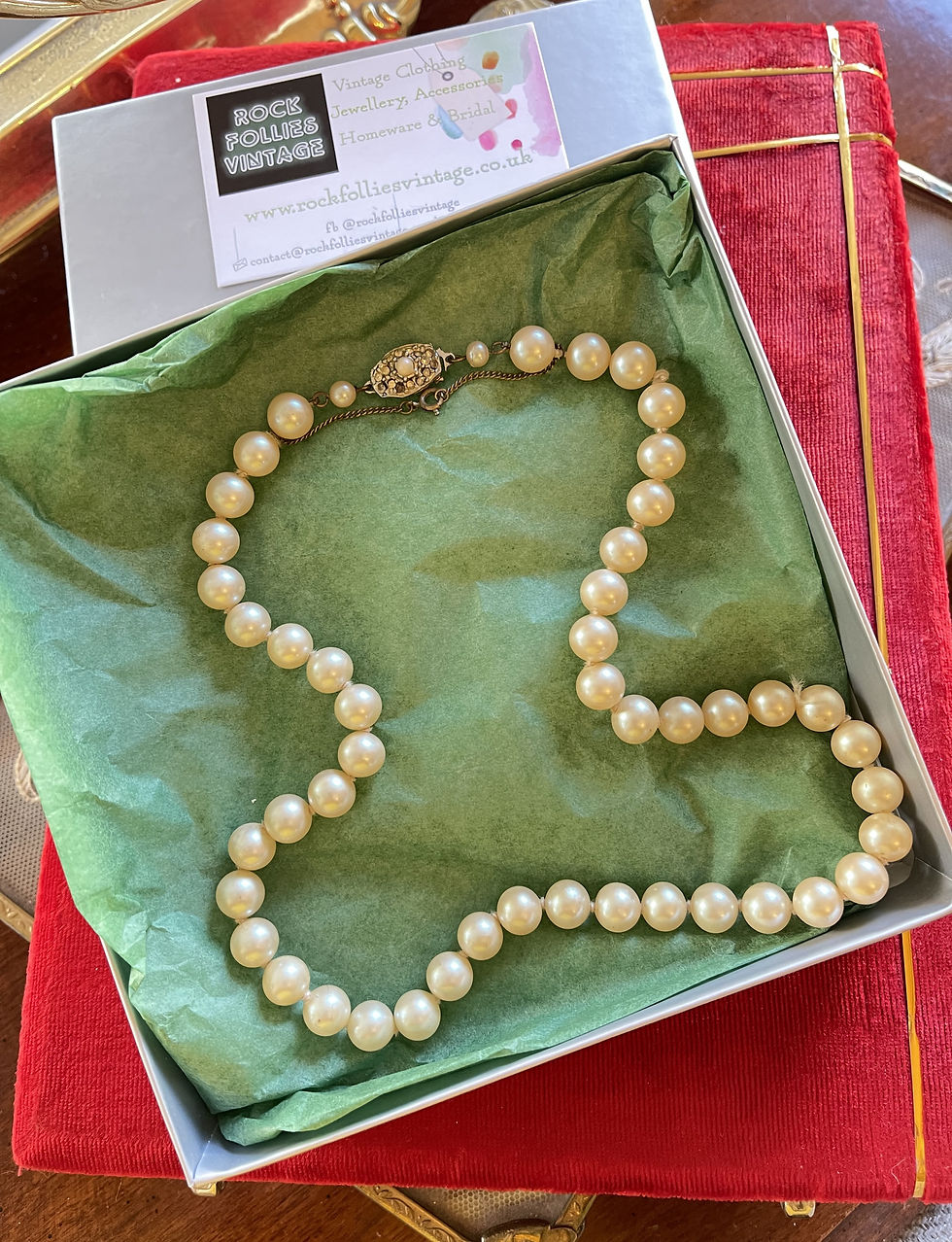 Thumbnail: Single Row Baroque Pearls with Diamante Stone Clasp