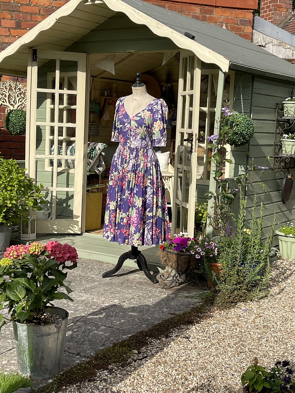 Thumbnail: 80s Vibrant Floral Laura Ashley Tea Dress