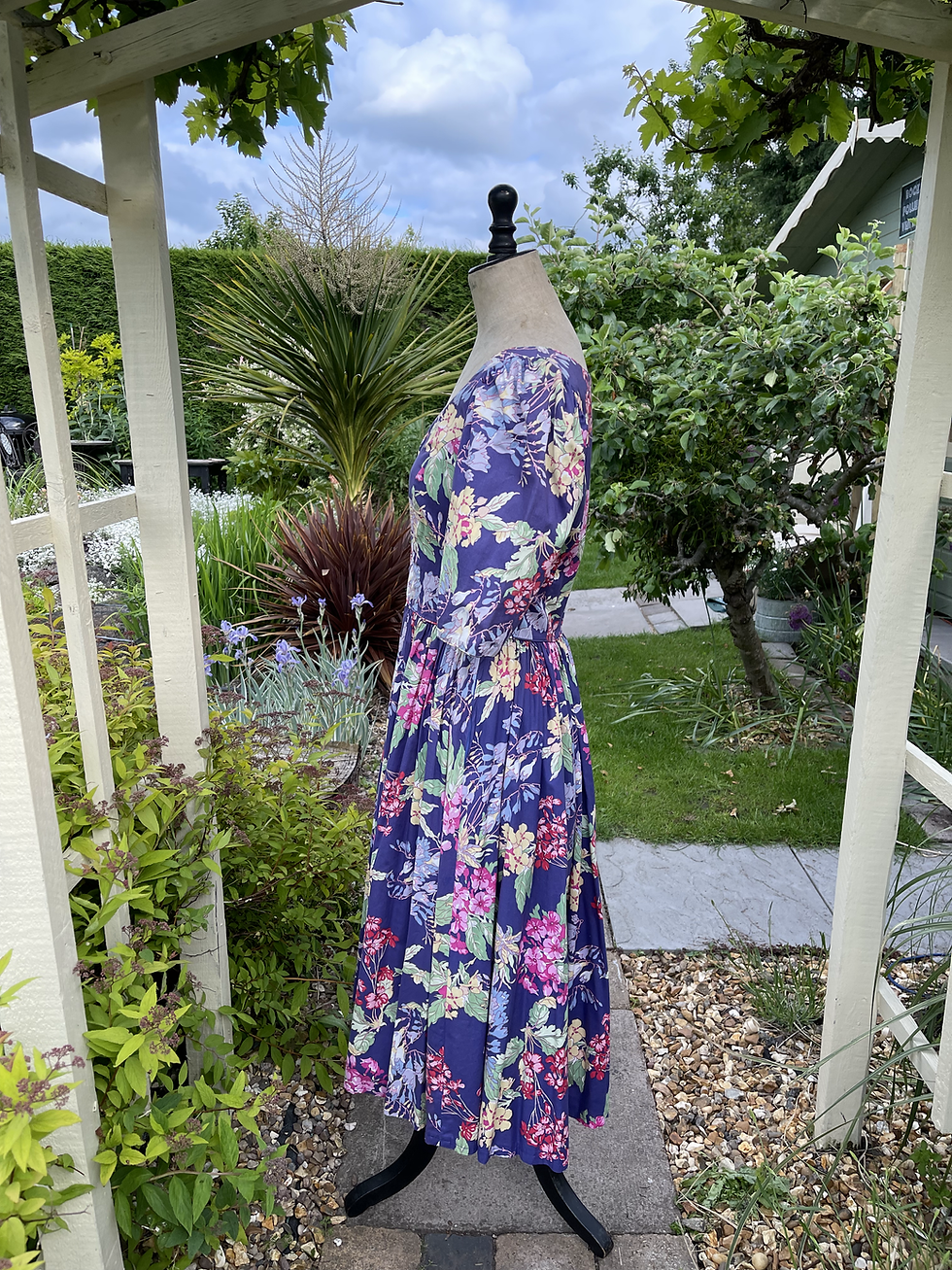Thumbnail: 80s Vibrant Floral Laura Ashley Tea Dress