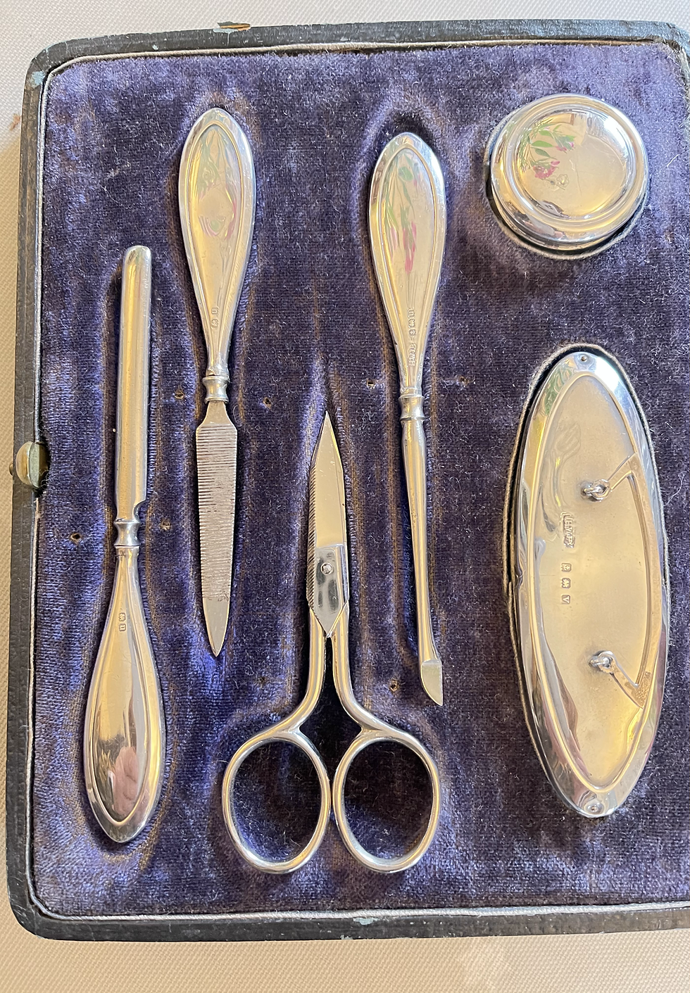 Thumbnail: 1920s Boxed Silver Manicure Set