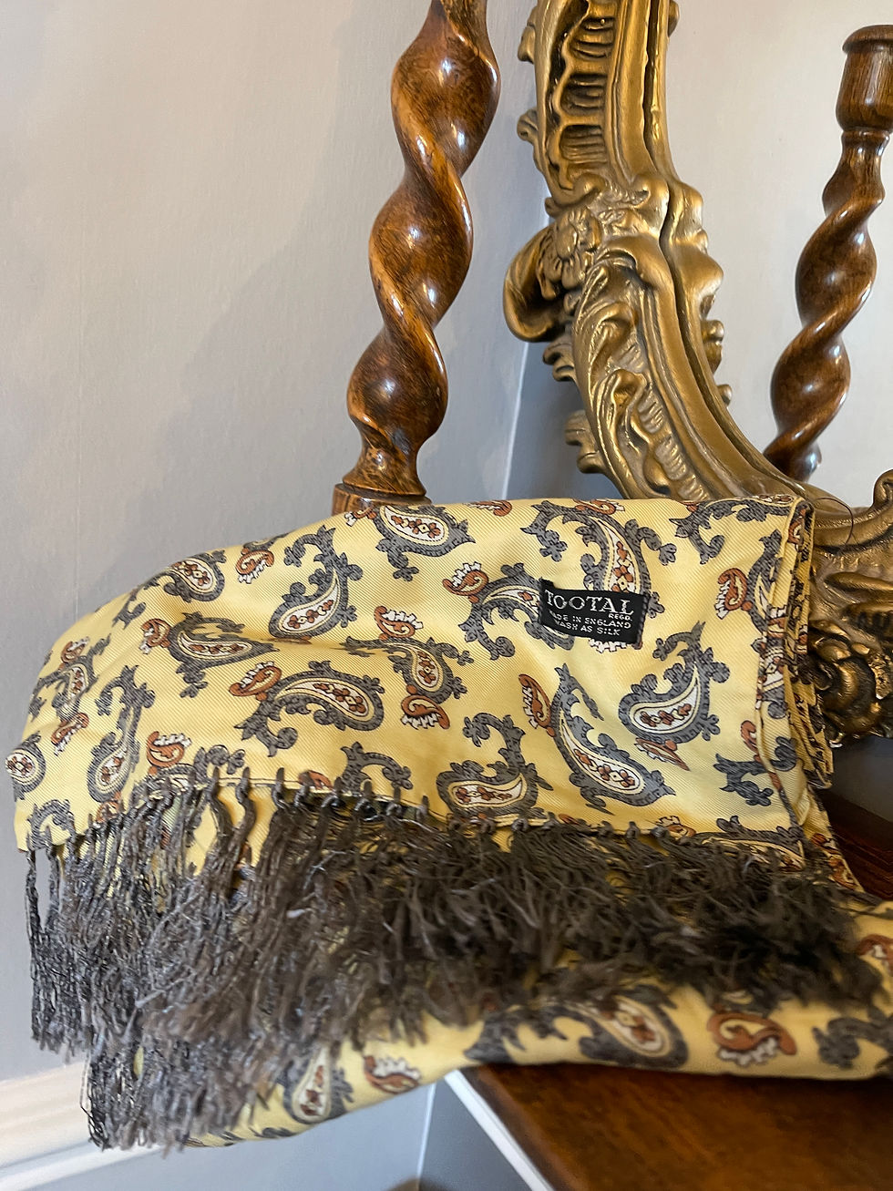 Thumbnail: Yellow Tootal Fringed Scarf
