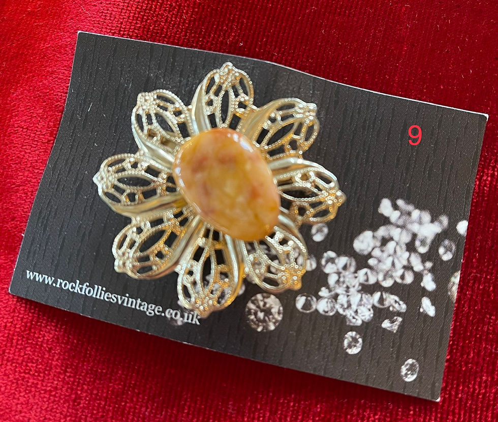 Thumbnail: Tan & Gold Tone Brooches