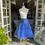 Thumbnail: 1980s Electric Blue Net Petticoat with drawstring waist