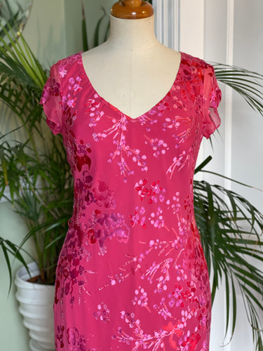 1930s Style Bias Cut Fuchsia Pink Dress