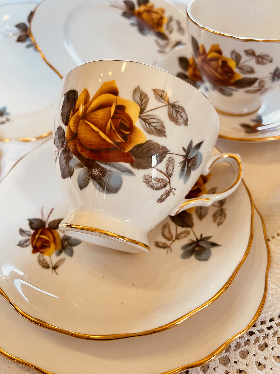 Thumbnail: Four Trios Bone China by Royal Vale