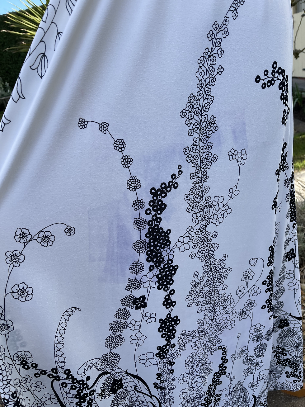 Thumbnail: White Maxi Dress with Hem Print Front View