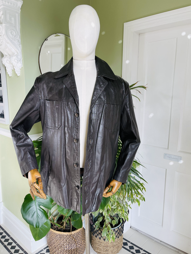 70s Fashion Mens 70s Style Leather Jacket 70s Vintage Leather