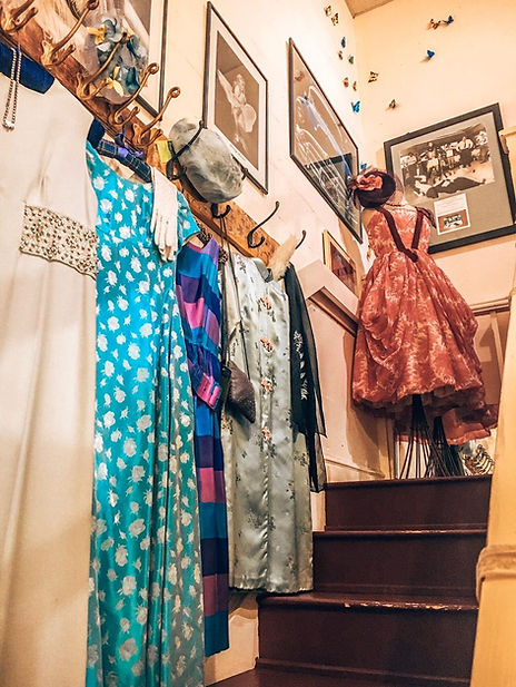 Vintage Clothing Display on the Stairs