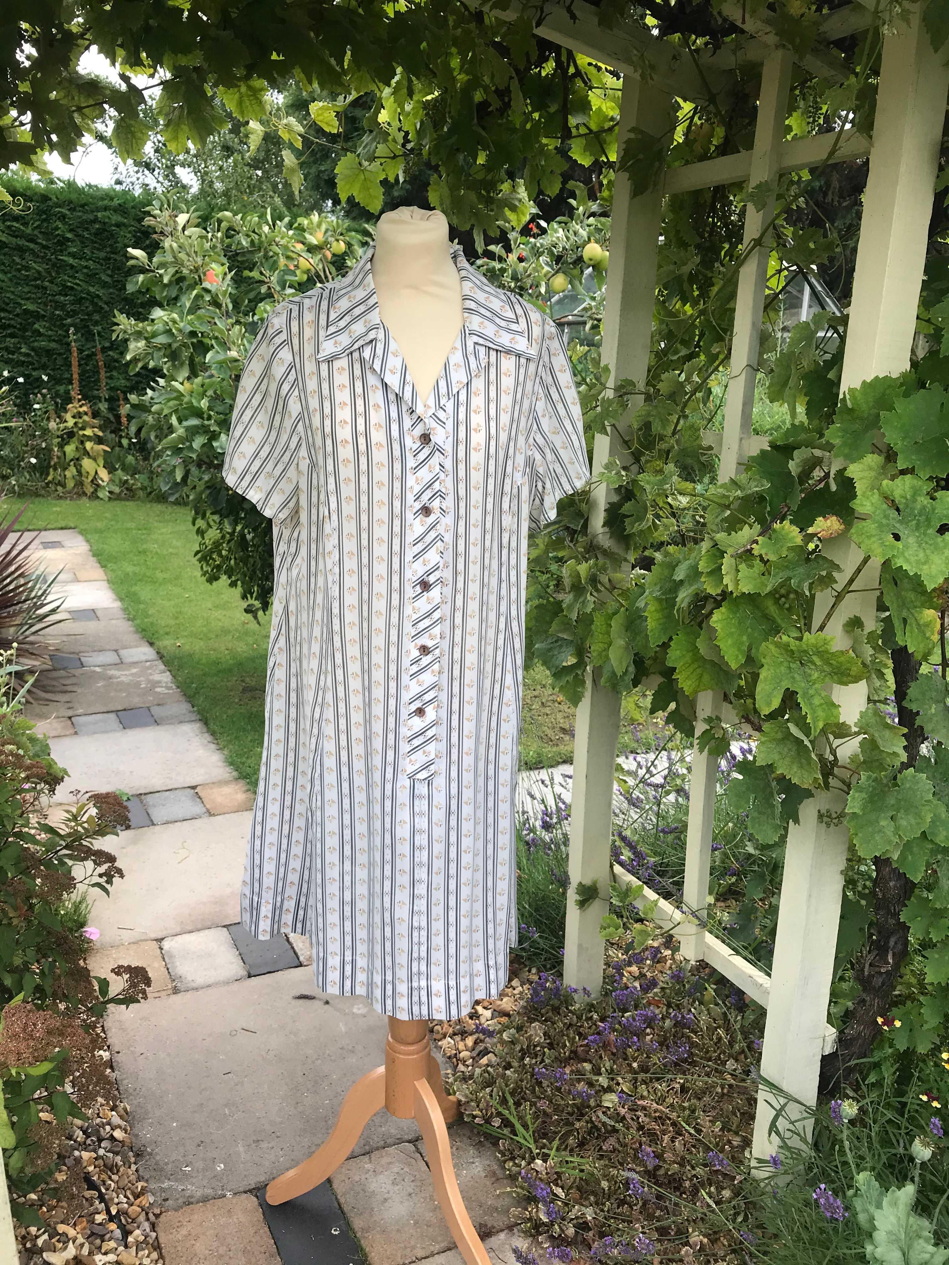 1970s Selfridges Shirt Dress Front View